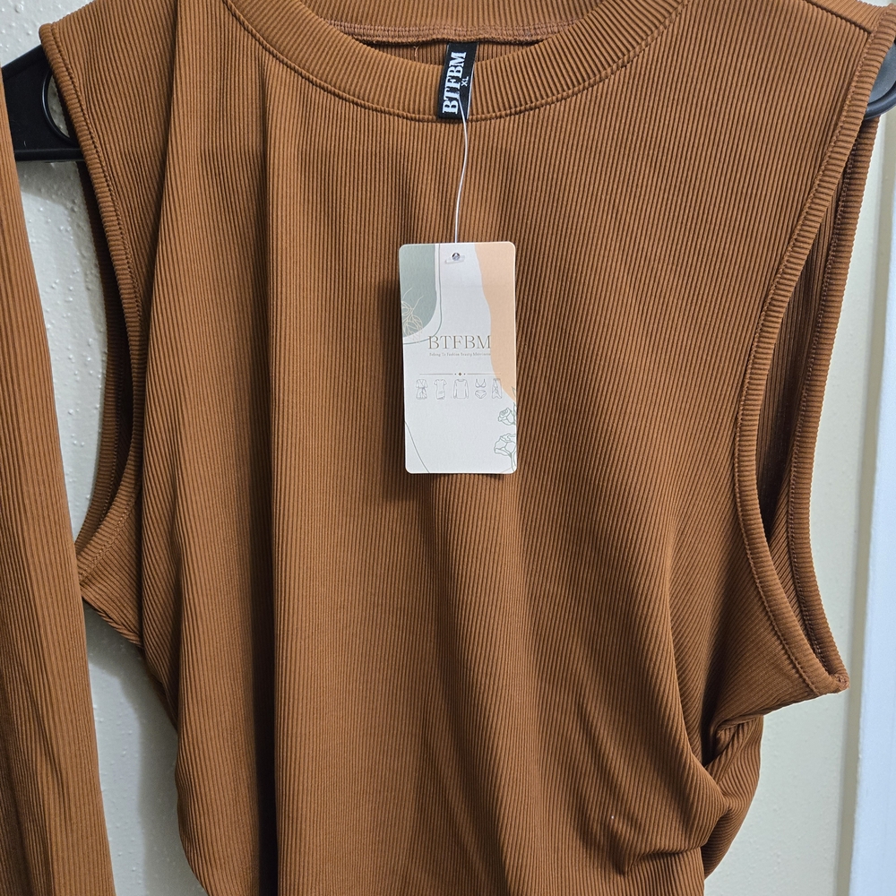 BYBWN Women's Brown Muscle Tee